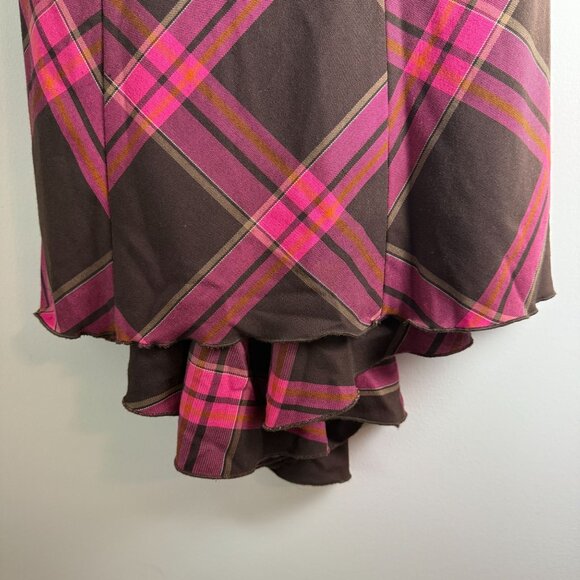 Diane Von Furstenburg Asia Strapless Dress Plaid Pink Brown 4 Whimsygoth Fairy - Picture 9 of 11